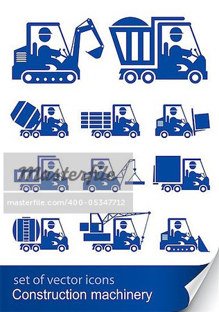 construction machinery vector illustration isolated on white background