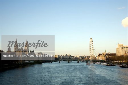Westminster and London Eye seen from Lambeth Bridge