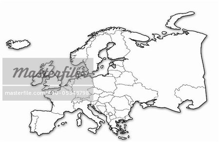 old political map of europe with country borders