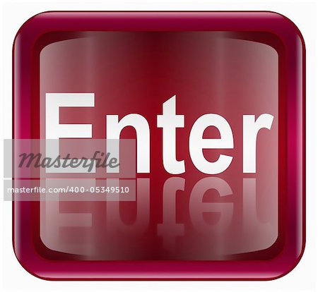 Enter icon dark red, isolated on white background
