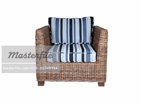 wooden armchair isolated on a white background