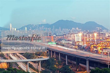 Hong Kong Bridge of transportation ,container pier.