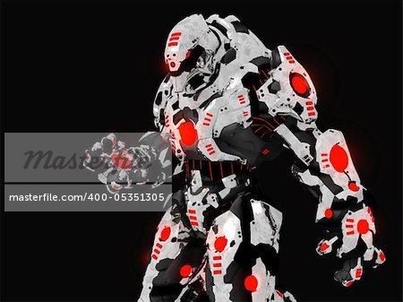 3d render of futuristic battle robot