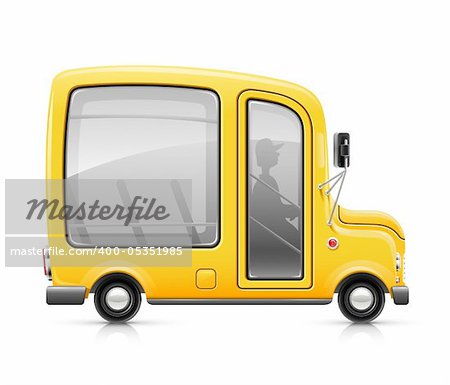 yellow bus vector illustration isolated on white background