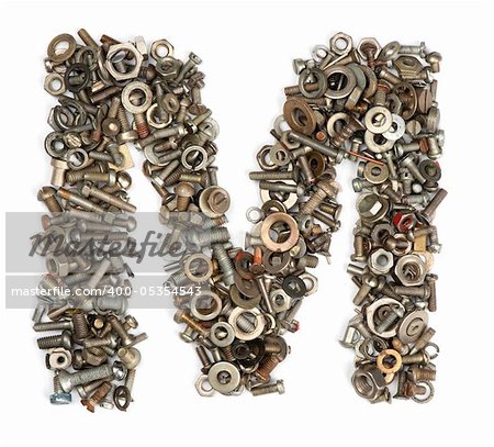 alphabet made of bolts - The letter m
