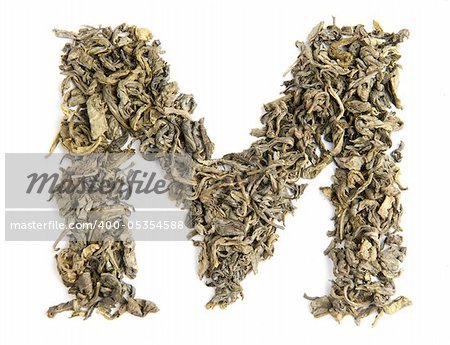 green tea alphabet - Letter M