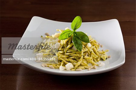 Trofie with Pesto, Italian Dish