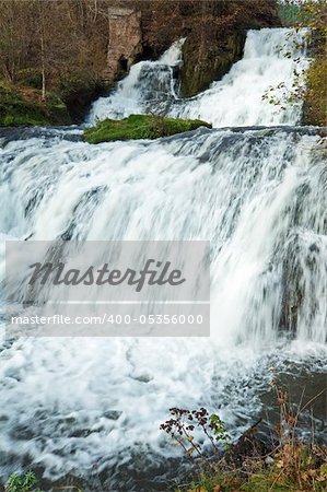 Powerful Waterfall on Autumn River (Nyrkiv, Ukraine)