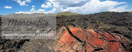 Volcanic rock landscape at Craters of the Moon National Monument of Idaho.