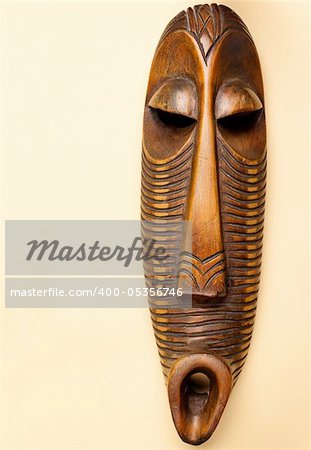 Traditional wooden African tribal mask