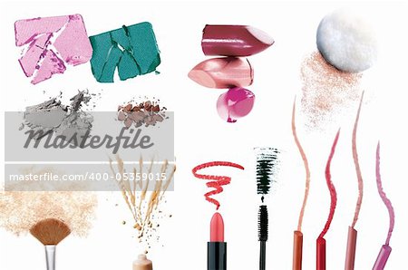 Set of different make up products