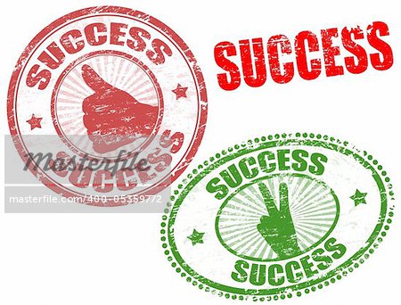 Set of grunge rubber stamps  with  the word success written inside, vector illustration