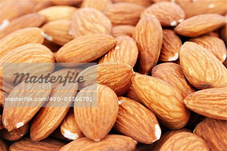 Almonds close up picture.