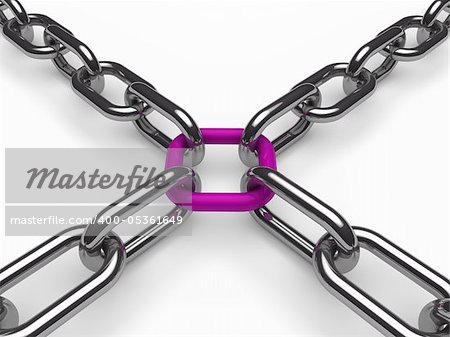 3d chain chrome purple cross security metal