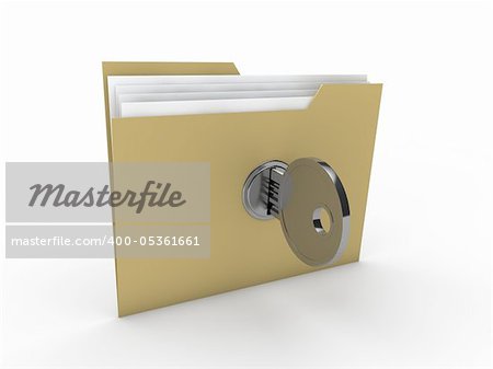 3d lock folder key data yellow paper