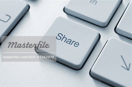 Share button on the keyboard. Toned Image.