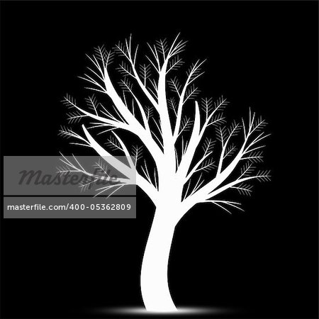 Beautiful art tree isolated on black background