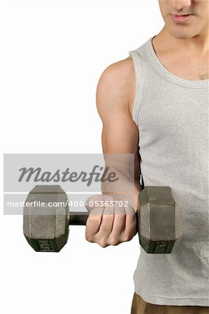 Man wearing vest exercising