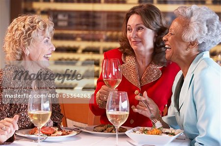 Friends Having Dinner Together At A Restaurant