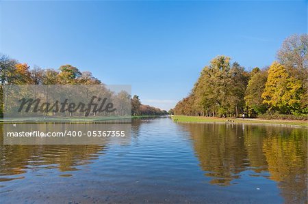 Pond in the famous Nymphenburg park in Munich