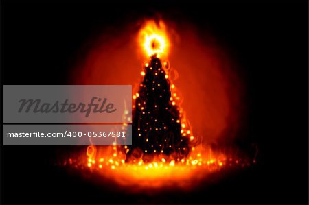 An image of a christmas on fire background