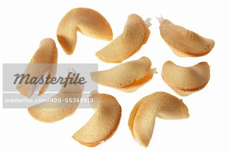 Fortune Cookies on White Background