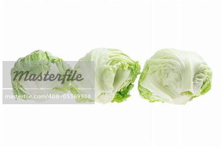 Iceberg Lettuce on White Background