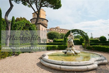 View at the Vatican Radio building at thr Vatican Gardens in Rome, Italy