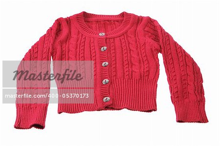 Red Baby Cardigan on White Background