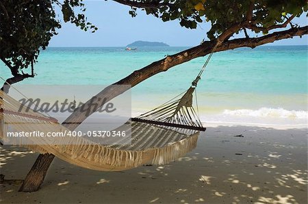 An hammock on a paradisiacal beach