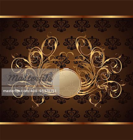 Illustration gold invitation frame or packing for elegant design - vector