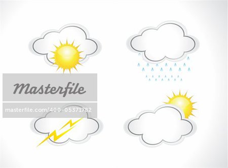 abstract weather icons set vector illustration