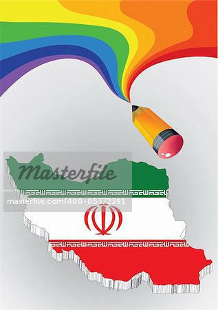 flag of iran. close up