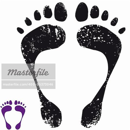 Footprint grunge icon, detailed vector image. Design element illustration.