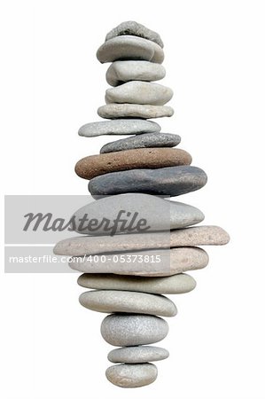 pyramid with  stones on a white background