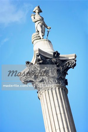 Nelson's Column In Trafalgar Square, London, England