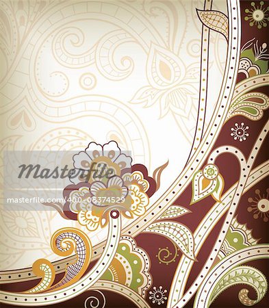 Illustration of abstract floral in asia style.