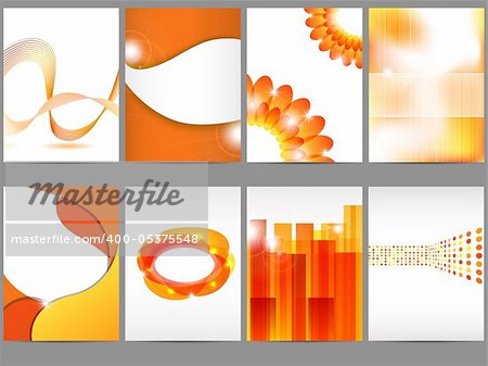 Vector orange brochure design set