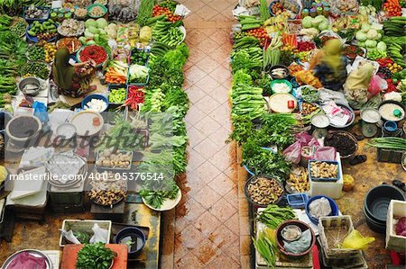 Vegetable market in Kota Bharu, Kelantan, Malaysia, Asia