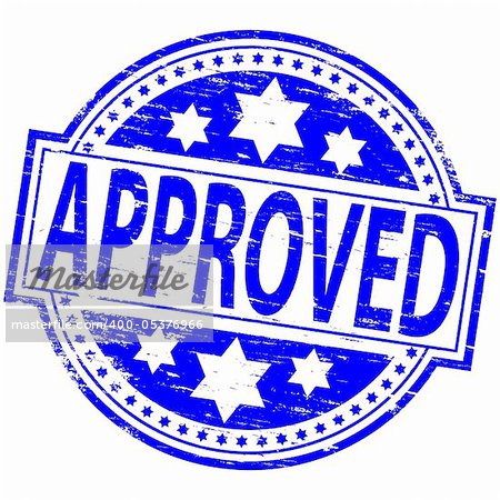 Rubber stamp illustration showing "APPROVED" text. Also available as a Vector in Adobe illustrator EPS format, compressed in a zip file