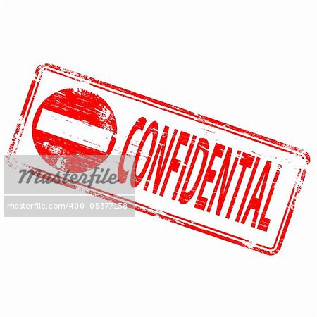 Rubber stamp illustration showing "CONFIDENTIAL" text. Also available as a Vector in Adobe illustrator EPS format, compressed in a zip file