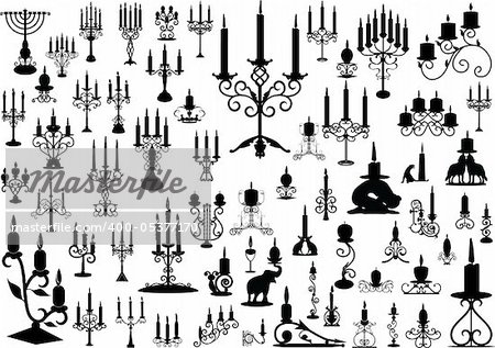 Vector collection of isolated candlesticks