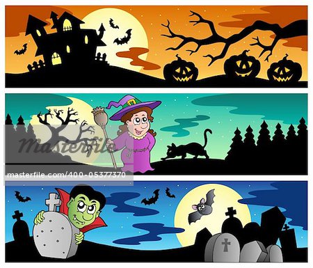 Halloween banners set 2 - vector illustration.