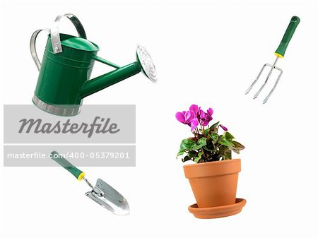 A watering can isolated against a white background