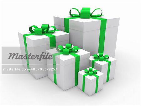 3d green gift box christmas surprise celebration