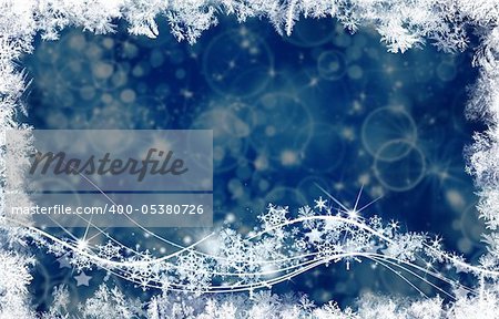 Background and bright flashes and snowflakes particles