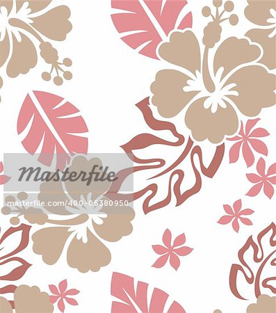 Seamless Hibiscus Flower Background
