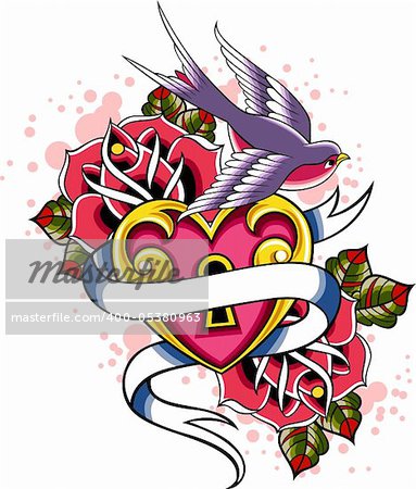swallow heart flower emblem