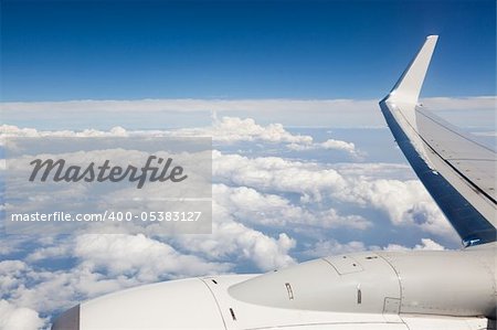 Airplane Wing view from Window during Flight