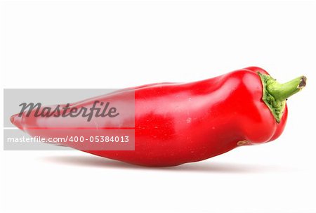 Red chili peppers on white background